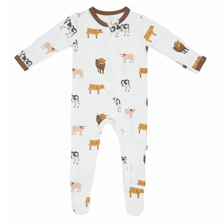 KYTE ZIPPERED FOOTIE IN MOO