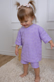 Trucs d'enfants - Grow With Me Wide Shorts | Lavender Macaron Flowers