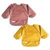 TINY TWINKLE 2 PACK FULL SLEEVE BIB - RECYCLED TAUPE + DANDELION