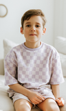 Trucs d'enfants - Grow With Me Wide Shorts | Lavender Macaron Checkered