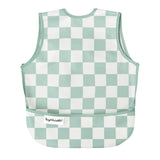 TINY TWINKLE APRON BIB - SAGE CHECKERS