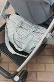 Pehr - weekender stripes away diaper bag - new without tags - colour deep sea
