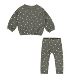 RYLEE + CRU SPONGEY KNIT SET - FOREST POKA DOT