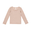 RYLEE + CRU LONG SLEEVE TEXTURED TEE - ROSE