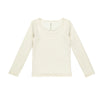 RYLEE + CRU LONG SLEEVE TEXTURED TEE - IVORY