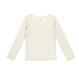 RYLEE + CRU LONG SLEEVE TEXTURED TEE - IVORY