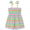 MAYORAL SMOCKED ROMPER - WATER CITRONELLA PRINT