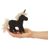 FOLKMANIS MINI BLACK UNICORN FINGER PUPPET