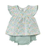 MAYORAL NEWBORN 4 PIECE FLORAL SET - JADE