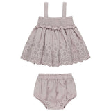 QUINCY MAE BABY SMOCKED TOP SET - LAVENDER