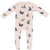 KYTE ZIPPERED FOOTIE - BLUSH BUTTERFLY