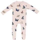 KYTE ZIPPERED FOOTIE - BLUSH BUTTERFLY