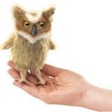 FOLKMANIS MINI GREAT HORNED OWL FINGER PUPPET