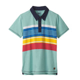 HATLEY STRIPED TEAL POLO T-SHIRT