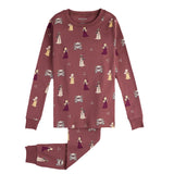 PETIT LEM PRINCESS PRINT MERLOT PJ SET