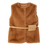 MAYORAL FAUX FUR VEST WITH BELT