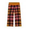 DEUX PAR DEUX WIDE LEG PANT KNITTED PLAID - PINK & BROWN