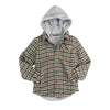 APPAMAN GLEN HOODED SHIRT - BEIGE TEAL CHECK