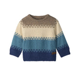 HATLEY BABY BLUE COMBO CREW NECK KNIT SWEATER