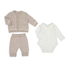 MAYORAL BABY KNITTED NEWBORN 3PC OUTFIT - WALNUT