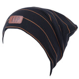 L & P APPAREL BOSTON BEANIE - BLACK & CARAMEL