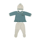 MAYORAL BABY KNITTED NEWBORN 3PC OUTFIT - ICEBERG HEATHER