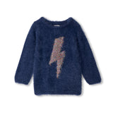 HATLEY METALLIC LIGHTENING FURRY GRAPHIC SWEATER