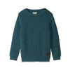 HATLEY MOROCCAN BLUE BUTTON NECK SWEATER