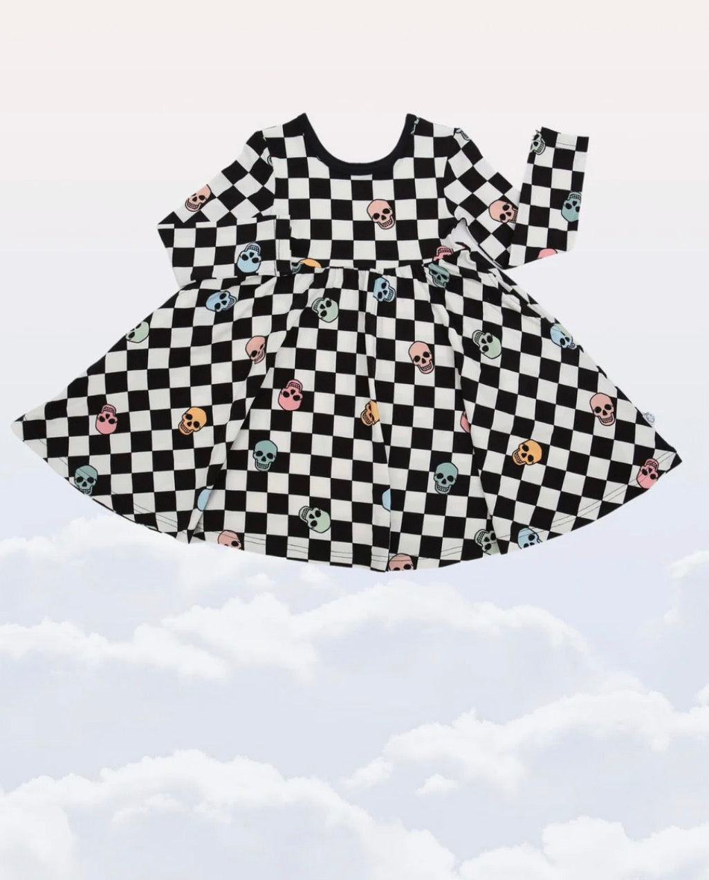 Sunday Littles Daydream Dress in Checkered Skull