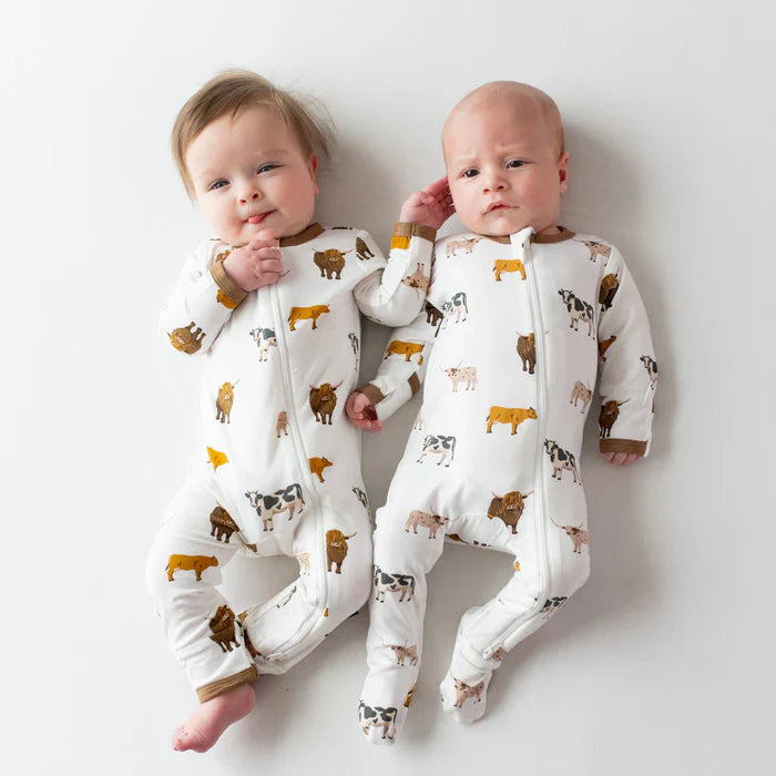 KYTE ZIPPERED FOOTIE IN MOO