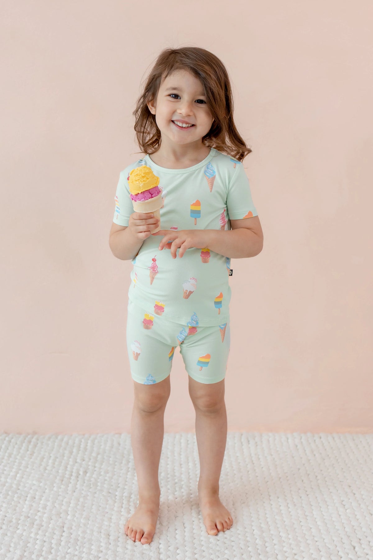 KYTE Short Sleeve Pajamas in Mint Ice Cream