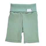 Trucs d'enfants - Grow With Me Biker Shorts | Minted Sage Rib