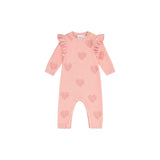 DEUX PAR DEUX BABY KNITTED JUMPSUIT - HEARTS