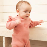 DEUX PAR DEUX BABY KNITTED JUMPSUIT - HEARTS