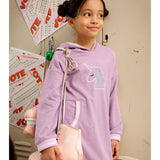 DEUX PAR DEUX HOODED DRESS WITH TIGHTS - UNICORN