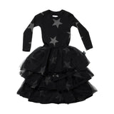NUNUNU STAR TULLE DRESS - BLACK