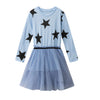 NUNUNU STAR TULLE DRESS - BLUE