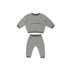 QUINCY MAE WAFFLE SWEATER & PANT SET - NAVY STRIPE