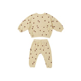 QUINCY MAE WAFFLE SWEATER & PANT SET - MUTED APPLE
