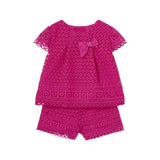 MAYORAL BABY TWO PIECE GUIPURE SET - PINK