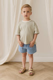 Jamie Kay - Pima Cotton Wesley Tee - Narrow Stripe Lichen / Cloud