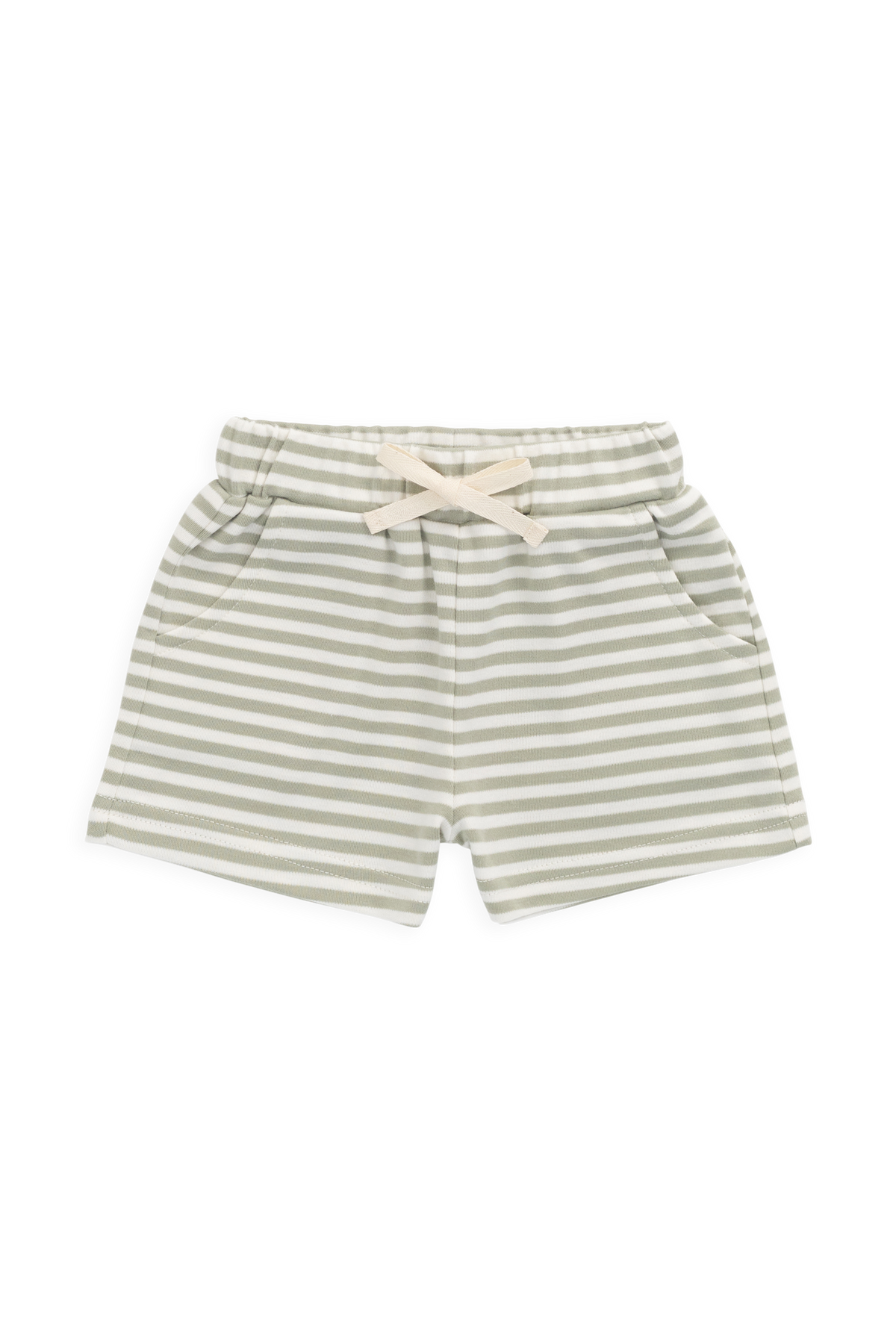Jamie Kay - Pima Cotton Wesley Short - Narrow Stripe Lichen / Cloud