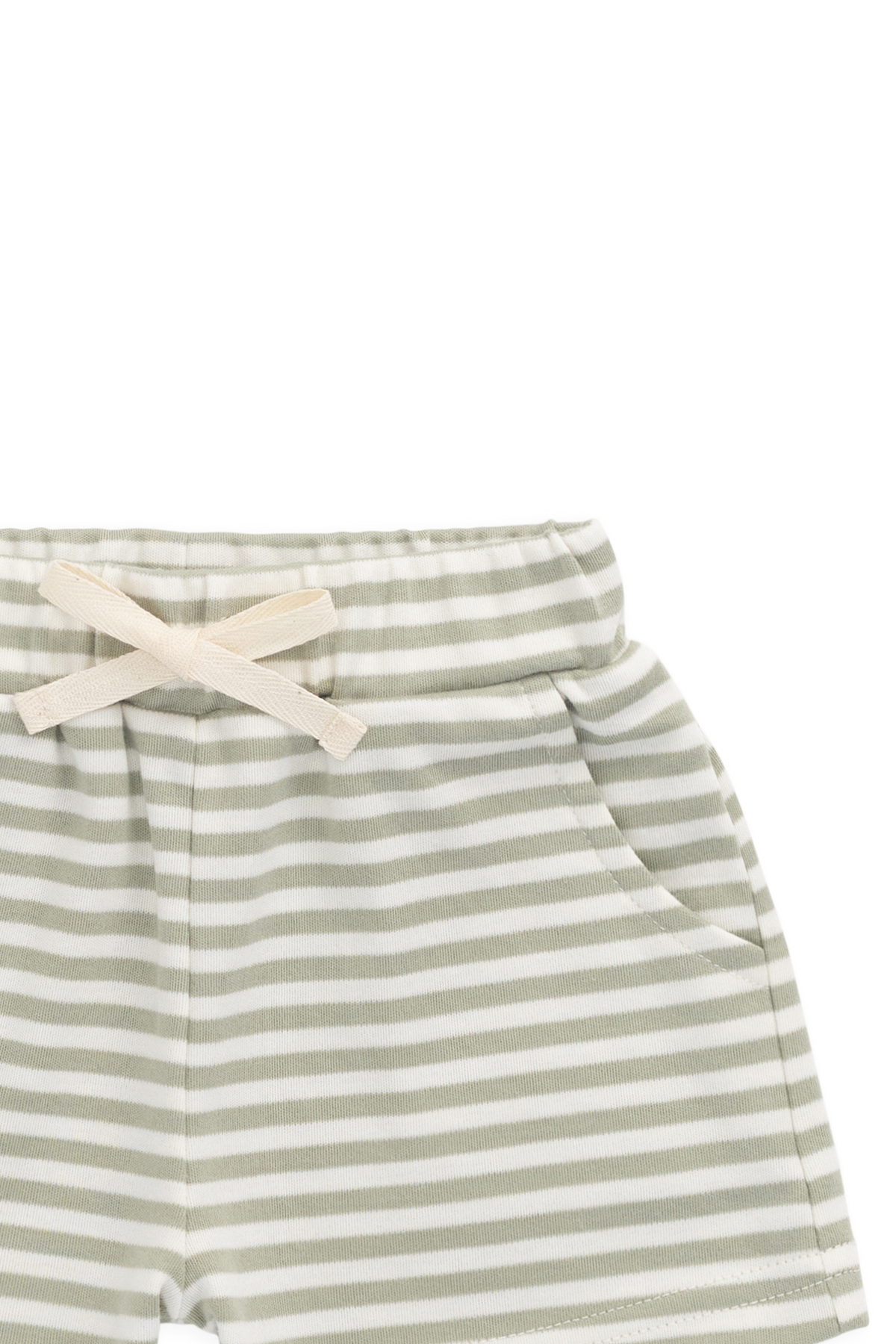 Jamie Kay - Pima Cotton Wesley Short - Narrow Stripe Lichen / Cloud