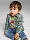 MAYORAL BABY LINED OVERSHIRT - GREEN PLAID