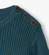 HATLEY MOROCCAN BLUE BUTTON NECK SWEATER