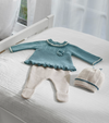 MAYORAL BABY KNITTED NEWBORN 3PC OUTFIT - ICEBERG HEATHER