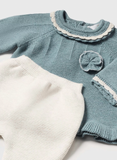 MAYORAL BABY KNITTED NEWBORN 3PC OUTFIT - ICEBERG HEATHER