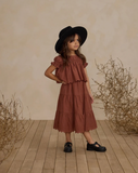 RYLEE + CRU RUFFLE TIERED SKIRT - BRICK