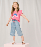 HATLEY BLUE WASH CROPPED CULOTTES