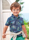 MAYORAL BABY JUNGLE PRINT POLO WITH CHINO SHORT SET